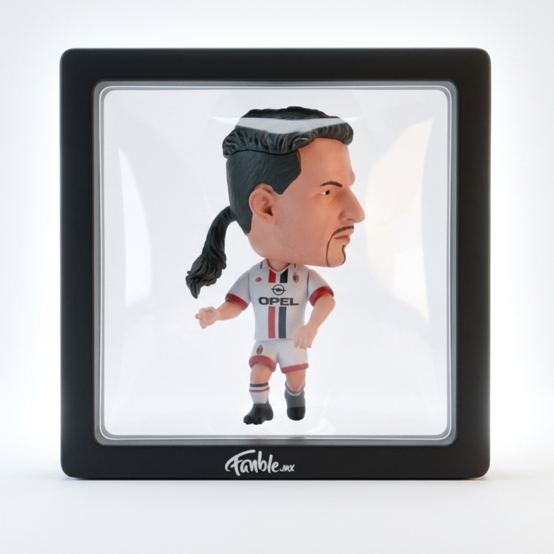 Roberto Baggio - Il Divino - Milan 1997 - Frame Coleccionable 9×9 cm Fanble
