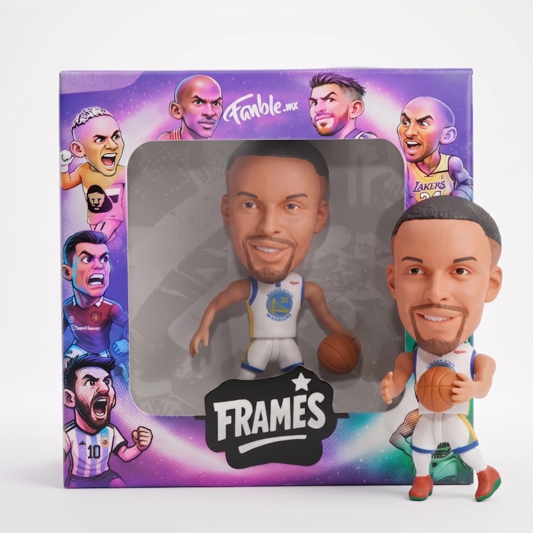 Stephen Curry - GS Warriors - White Kit - Frame Coleccionable 9×9 cm Fanble