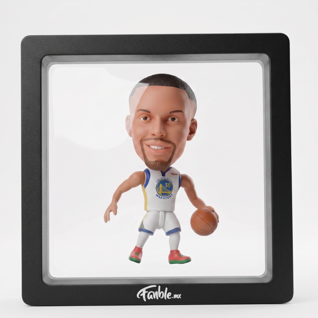 Stephen Curry - GS Warriors - White Kit - Frame Coleccionable 9×9 cm Fanble
