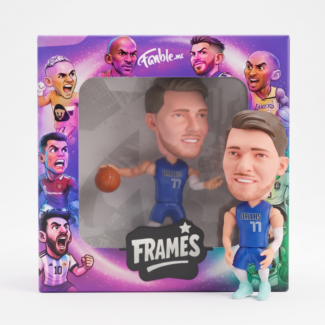 Luka Dončić - Mavericks - Blue Kit - Frame Coleccionable 9×9 cm Fanble