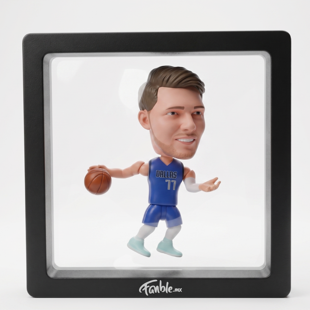 Luka Dončić - Mavericks - Blue Kit - Frame Coleccionable 9×9 cm Fanble