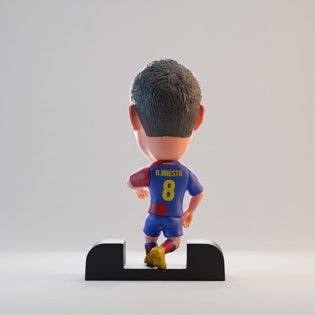 Andrés Iniesta - Fantasmita - Barcelona Tiki Taka - Frame Coleccionable 9×9 cm Fanble