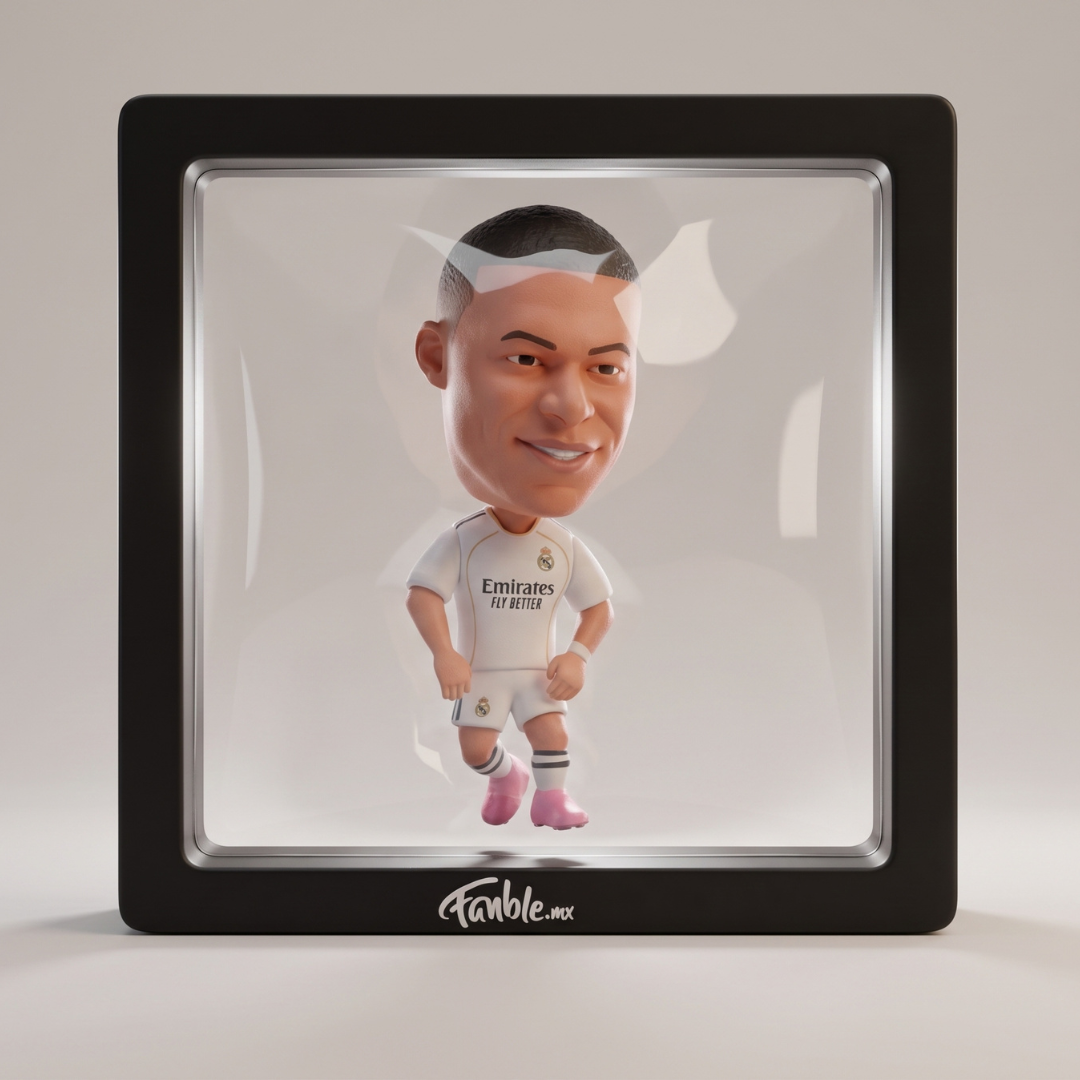 Kylian Mbappé - El Rey - Real Madrid - Frame Coleccionable 9×9 cm Fanble