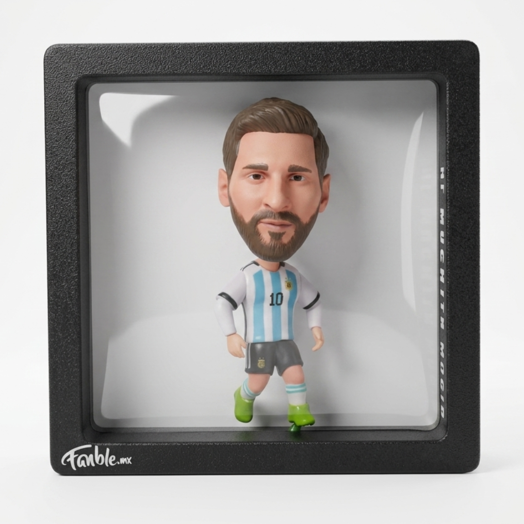 Lionel Messi The GOAT - Qatar 2022 - Frame Coleccionable 9×9 cm Fanble