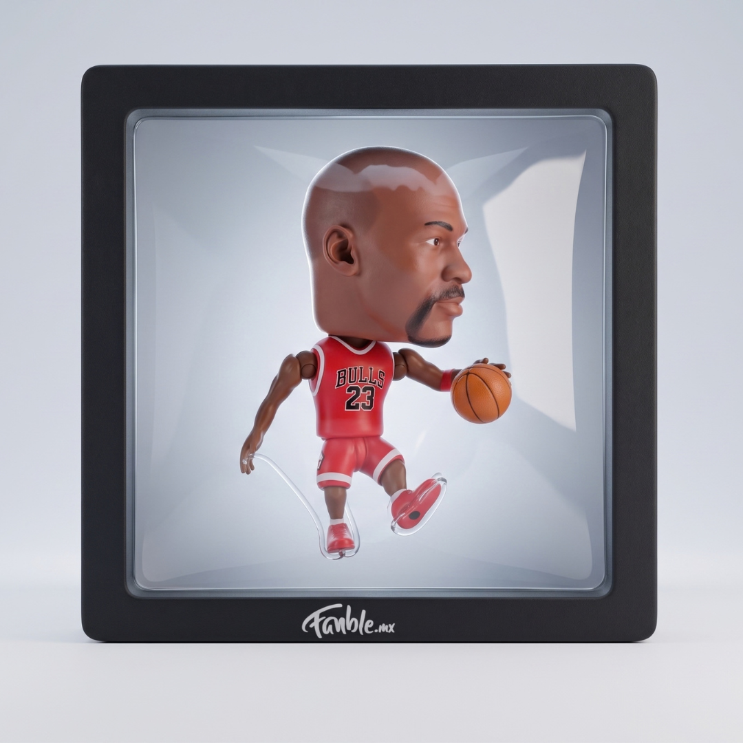 Michael Jordan - Bulls - Red Kit - Frame Coleccionable 9×9 cm Fanble